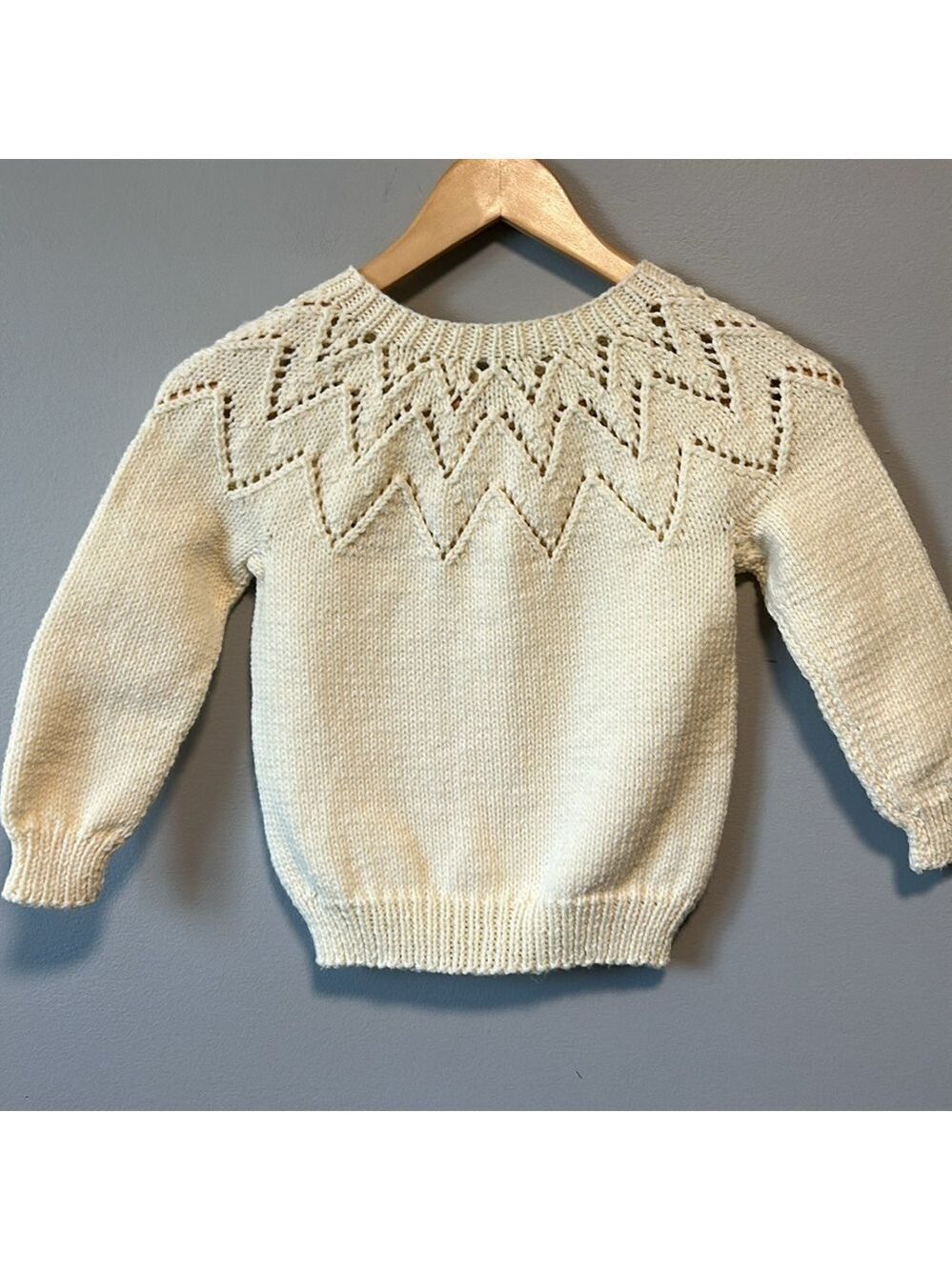 Handmade Children’s Fisherman Chunky Knit Coastal Cardigan Sweater - Picture 4 of 11